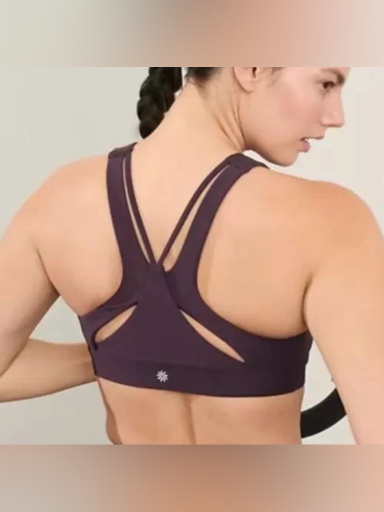 Athleta Strappy Back Medium-Support Sports Bra - Plum